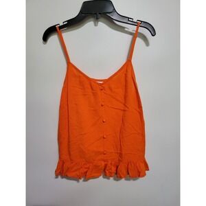 ABOUND Women's Ruffle Trim Sleeveless Crop Blouse small